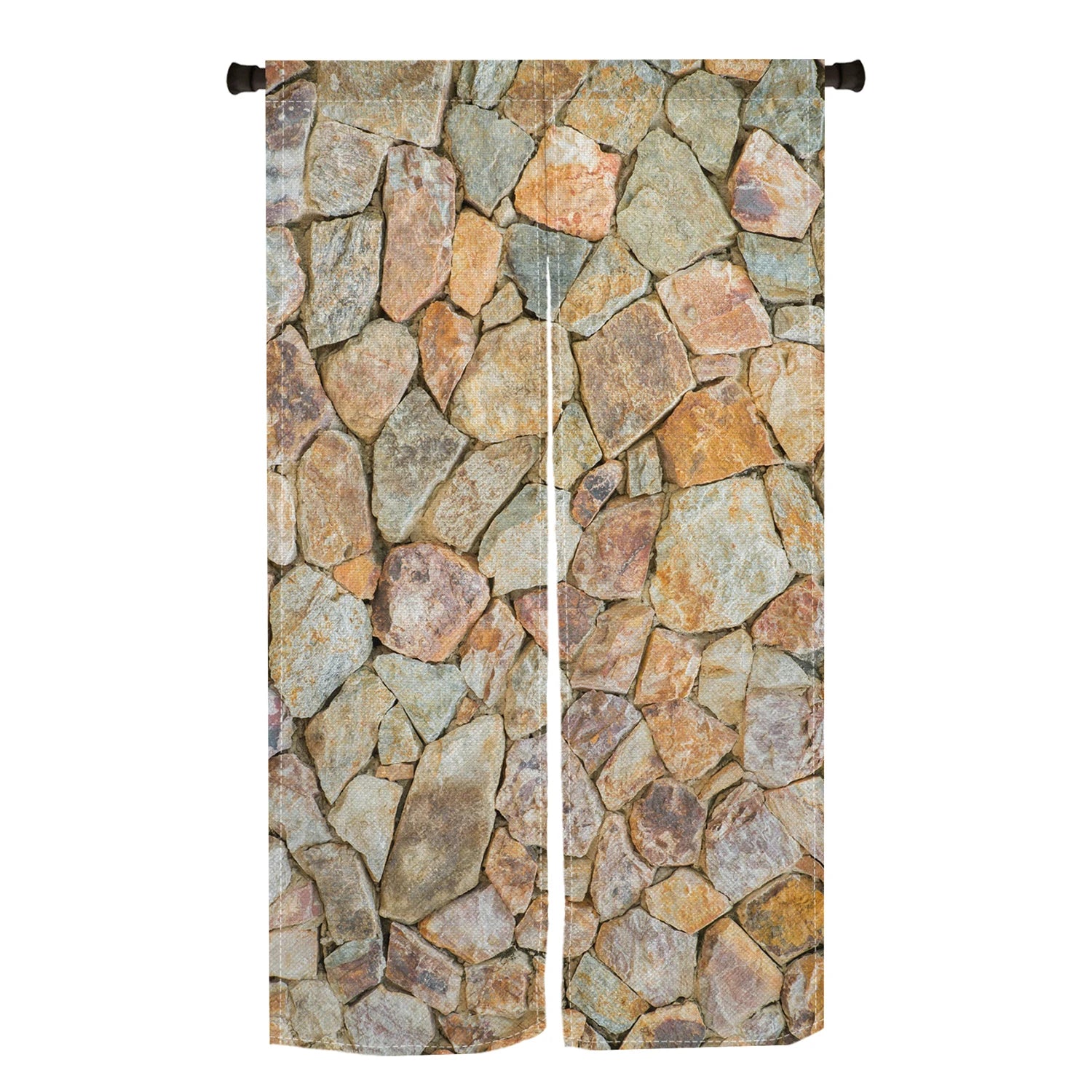Retro Brick Noren Door Curtains Natural Stone Texture Vintage Red Linen Doorway Curtains Home Decor Room Divider Half-curtains