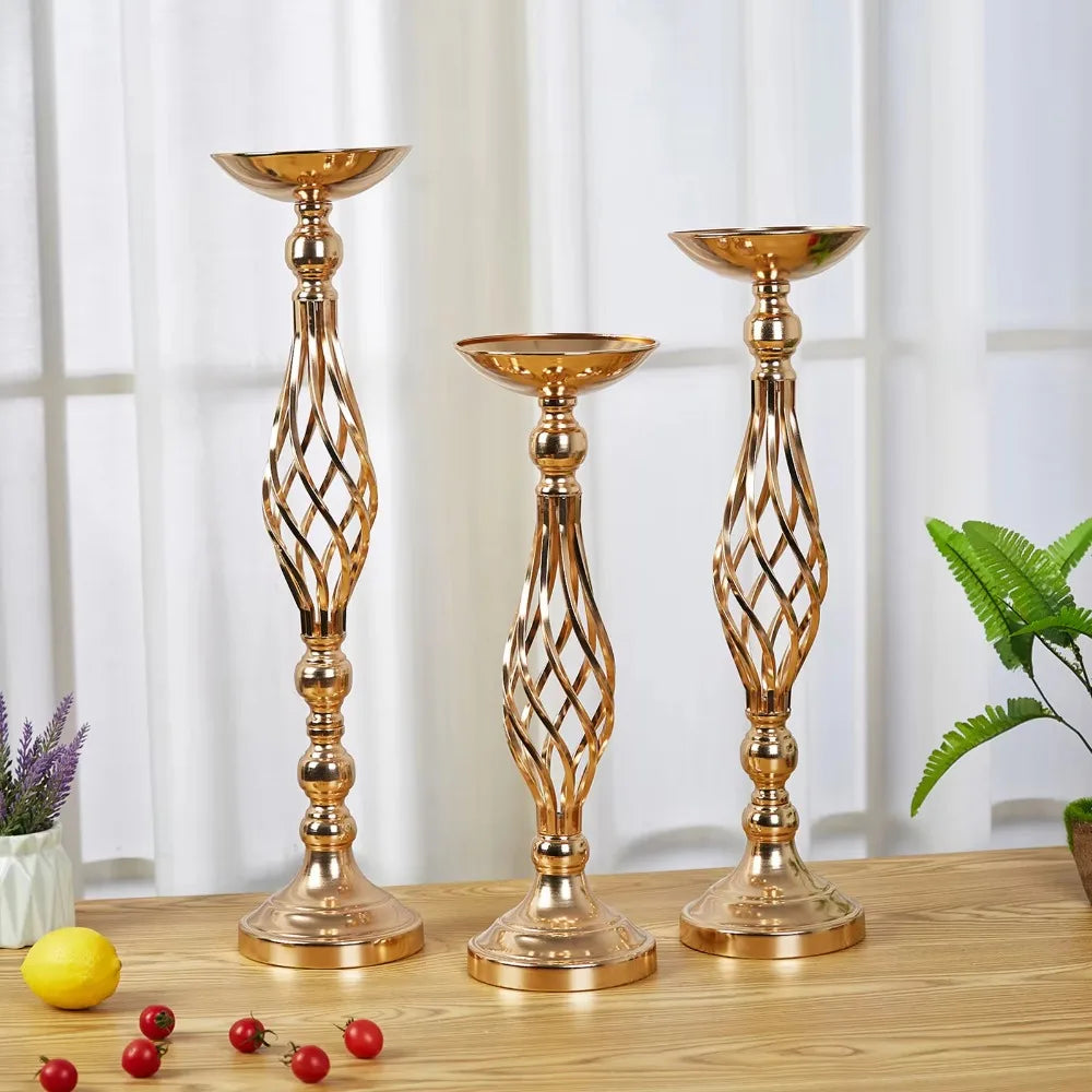 Home Table Candle Holder Arrangement Gold Iron Vase Twisted Path Candle Holder Wedding Flower Wedding Props Home Furnishings
