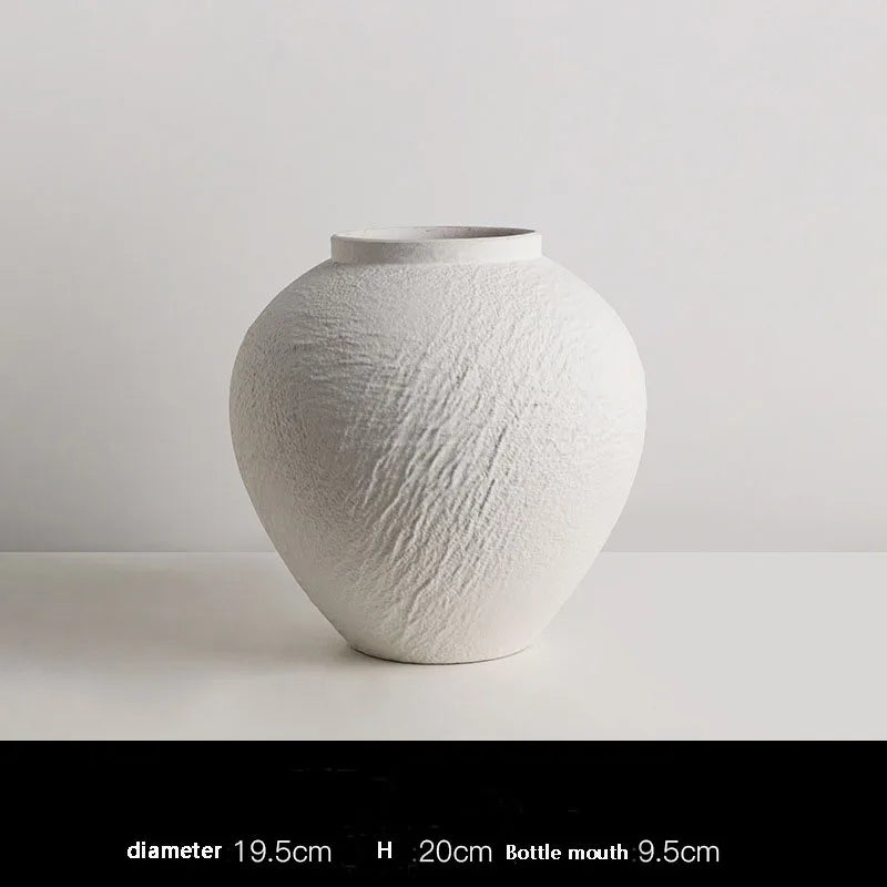 Ceramic Wabi Sabi Vase Hotel Home decor Flowerpot Pottery Jars Minimalist Dried Flowers Flower Arrangemen Natural Marble Travert