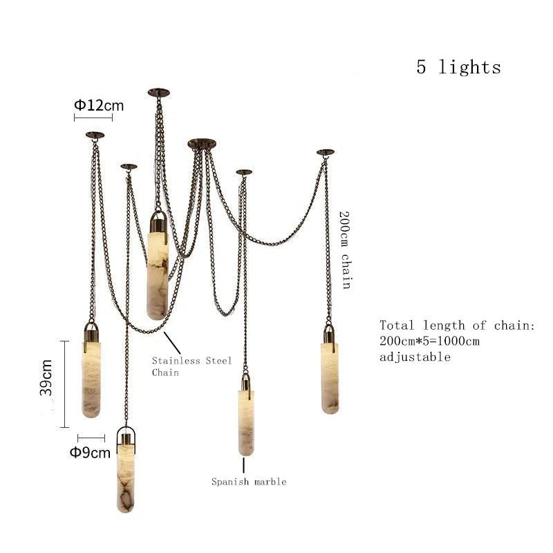 Marble Multi Pendant Chandelier