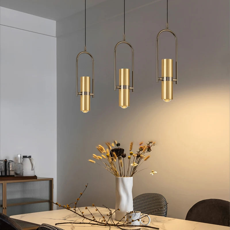 Rotating Gold Pendant Lamp