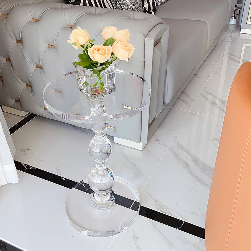 Transparent Acrylic Coffee Table,Living Room Sofa Side Table,Round Tea Table,Storage Desk,Nightstand,Nordic Furniture,Customized
